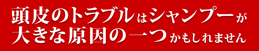 頭皮のトラブルはシャンプーが大きな原因の一つかもしれません